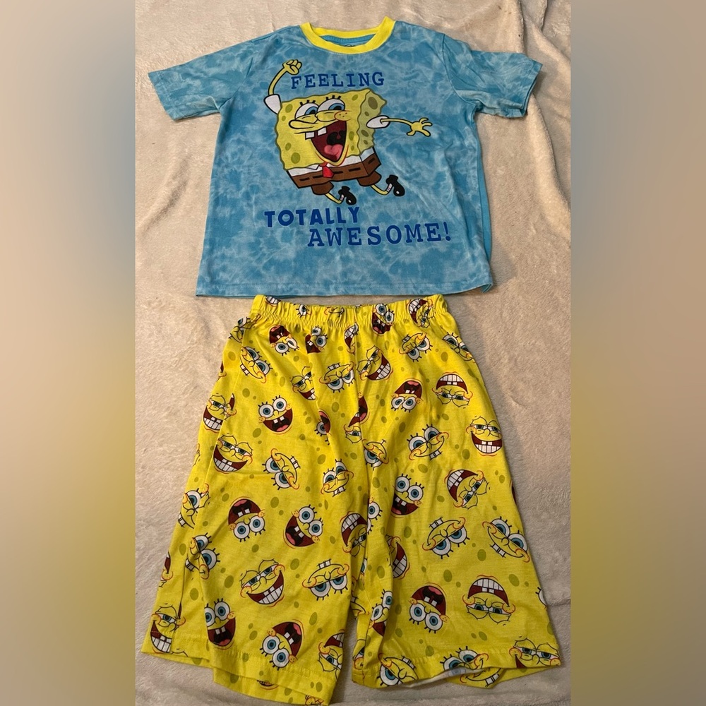 SpongeBob SquarePants Kids Pajamas Set - Blue and Yellow 10/12